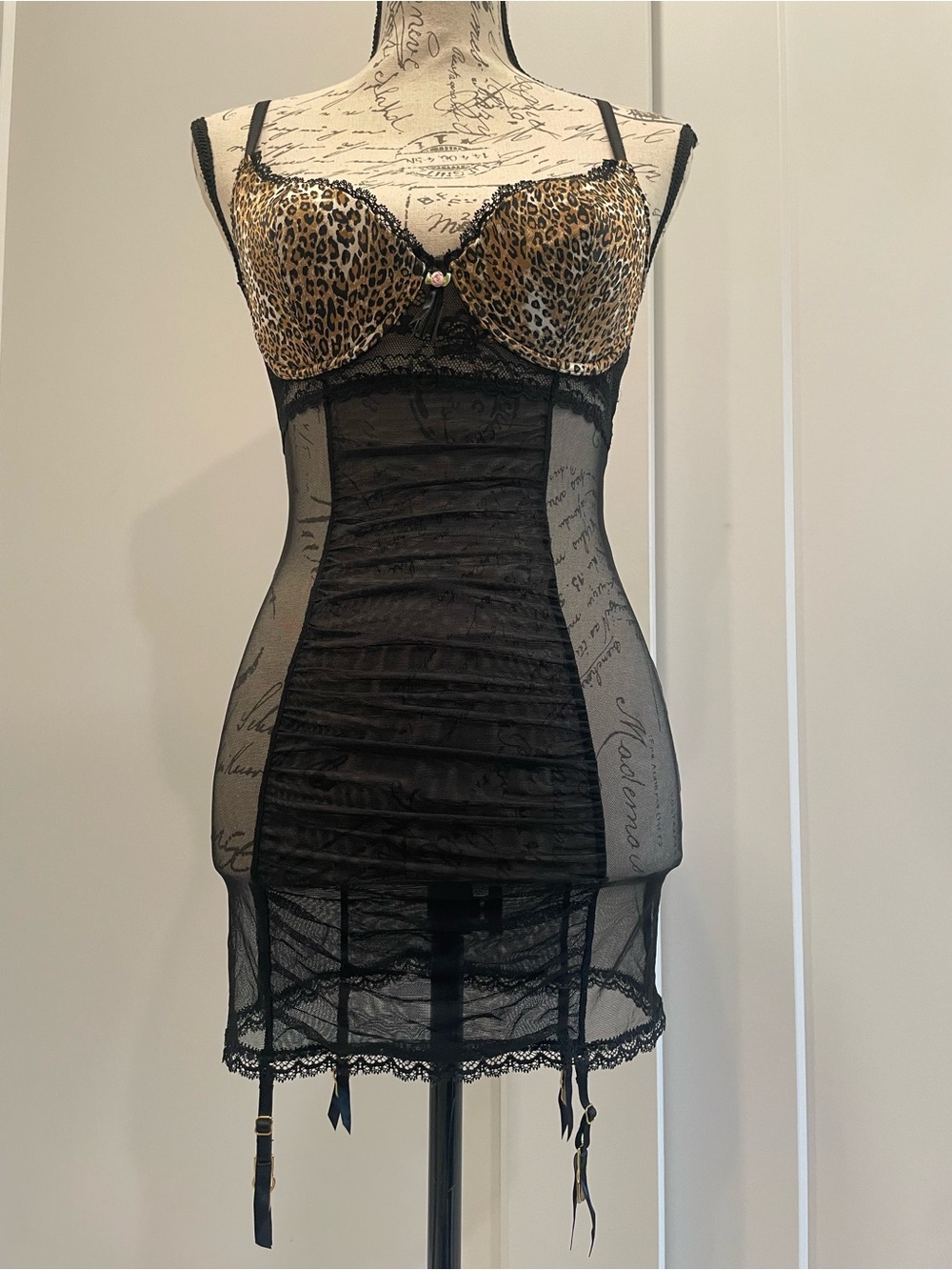 Victoria’s Secret Cheetah Print Body Lingerie.  In Size 34C.